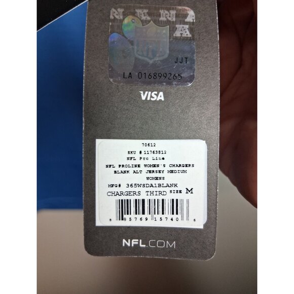 NWT NFL Pro Line Los Angeles Chargers Jersey Blank Women's Size Medium Blue - Picture 5 of 12